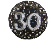 Sempertex-Folie-Betallic-Anagram-Flexmetal-Balloons-Shape-3D-Gold Dots-Number 30
