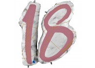 Sempertex-Folie-Betallic-Anagram-Flexmetal-Balloons-Shape-Marble-Number 18 - Rose Gold