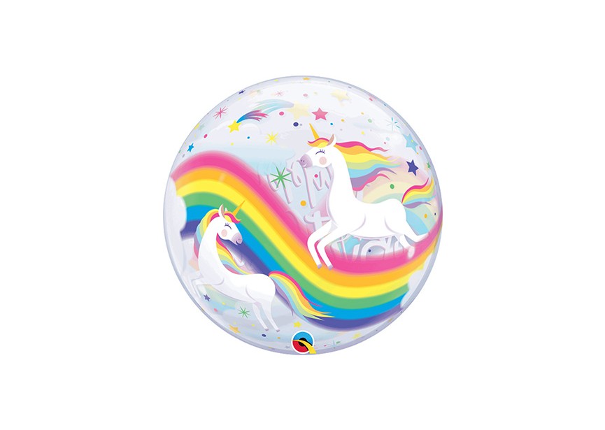 Sempertex-Folie-Betallic-Anagram-Flexmetal-Balloons-Shape-Bubbles-Unicorn Rainbow Birthday-