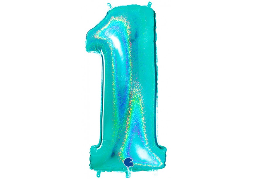 Sempertex-Folie-Betallic-Anagram-Flexmetal-Balloons-Shape-Glitter Tiffany-Number 1