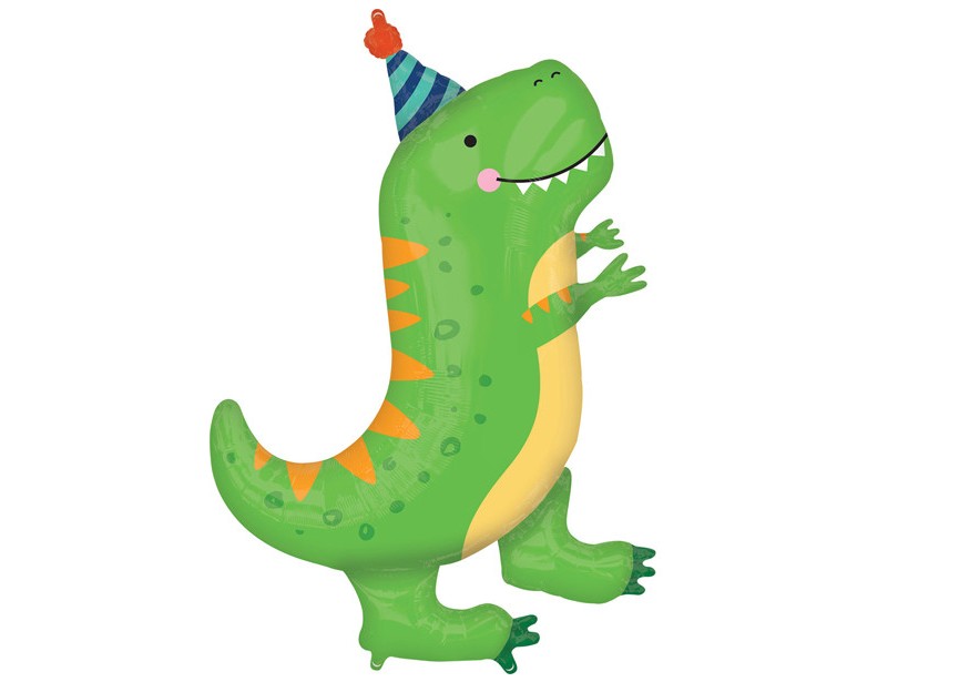 Sempertex-Folie-Betallic-Anagram-Flexmetal-Balloons-Shape-Dino Birthday Hat