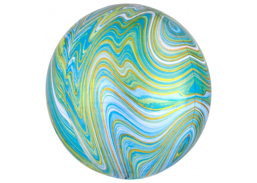 Sempertex-Folie-Betallic-Anagram-Flexmetal-Balloons-Shape-3D-Orbz-Marblez-Green