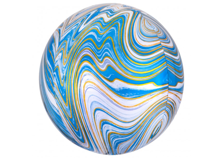Sempertex-Folie-Betallic-Anagram-Flexmetal-Balloons-Shape-3D-Orbz-Marblez-Blue