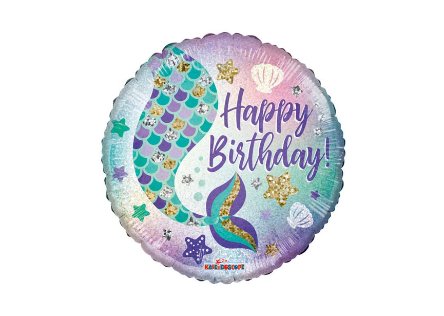 Sempertex-Folie-Betallic-Anagram-Flexmetal-Balloons-Shape-Happy Birthday mermaid glittery