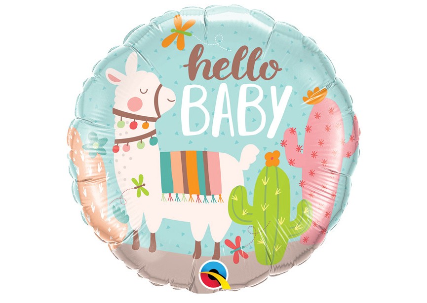 Sempertex-Folie-Betallic-Anagram-Flexmetal-Balloons-Shape-Hello Baby-Llama