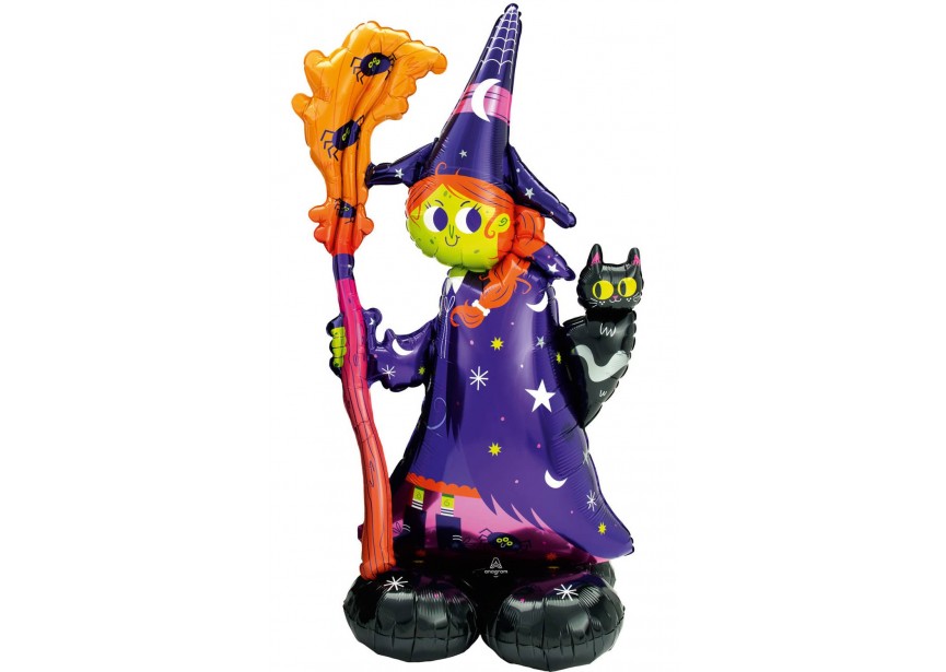 Sempertex-Folie-Betallic-Anagram-Flexmetal-Balloons-Shape-Flexmetal-Shape-Halloween-Airloonz Scary Witch
