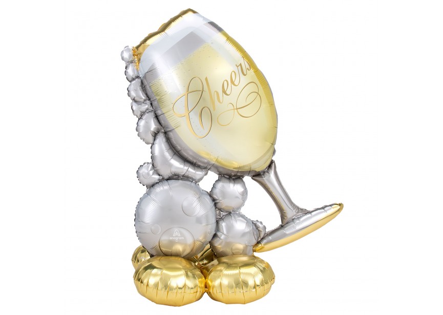 Sempertex-Folie-Betallic-Anagram-Flexmetal-Balloons-Shape-bubbly champagne glass