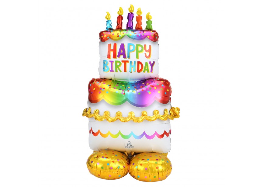 Sempertex-Folie-Betallic-Anagram-Flexmetal-Balloons-Shape-Airloonz-Birthday Cake