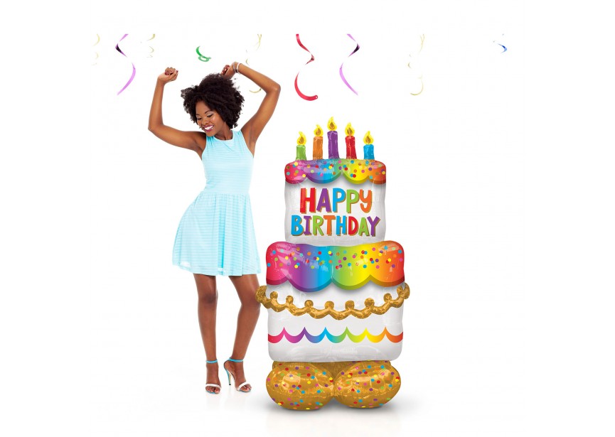 Sempertex-Folie-Betallic-Anagram-Flexmetal-Balloons-Shape-Airloonz-Birthday Cake-
