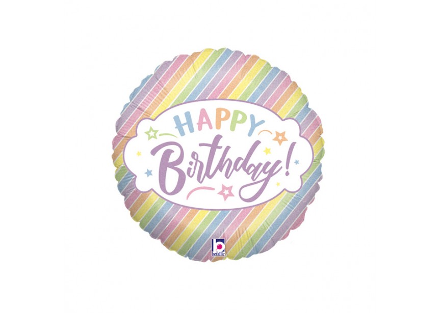 Sempertex-Folie-Betallic-Anagram-Flexmetal-Balloons-Shape-happy Birthday pastel 9inch