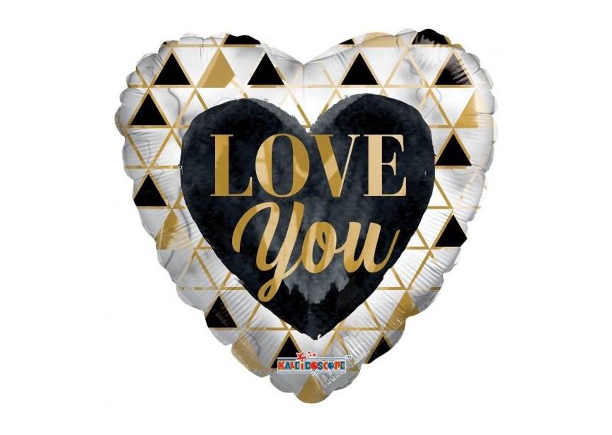 Sempertex-Folie-Betallic-Anagram-Flexmetal-Balloons-Shape-Love you gold and black
