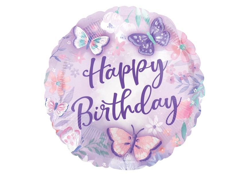 Sempertex-Folie-Betallic-Anagram-Flexmetal-Balloons-Shape-Happy Birthday Butterfliy