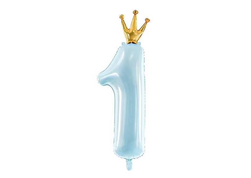 Sempertex-Folie-Betallic-Anagram-Flexmetal-Balloons-Shape-Number 1 crown blue