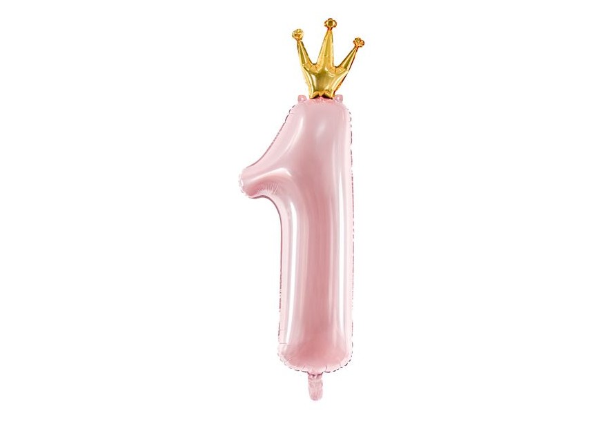 Sempertex-Folie-Betallic-Anagram-Flexmetal-Balloons-Shape-Number 1 crown pink