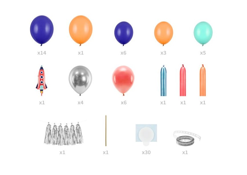 Blowfish-Folie-Betallic-Anagram-Flexmetal-Balloons-Shape-Partydeco-Party-Banner-Space Garland-