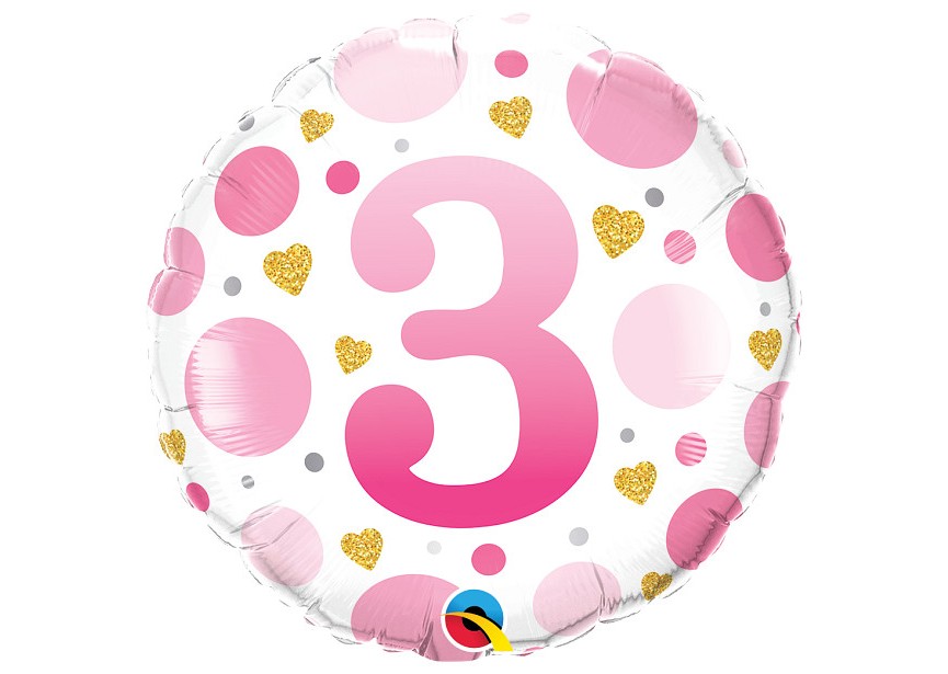 Sempertex-Folie-Balloons-Shape-Pink Dots Age 3