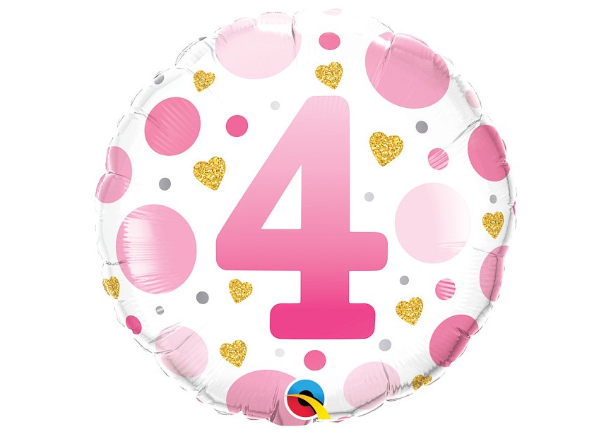 Sempertex-Folie-Balloons-Shape-Pink Dots Age 4