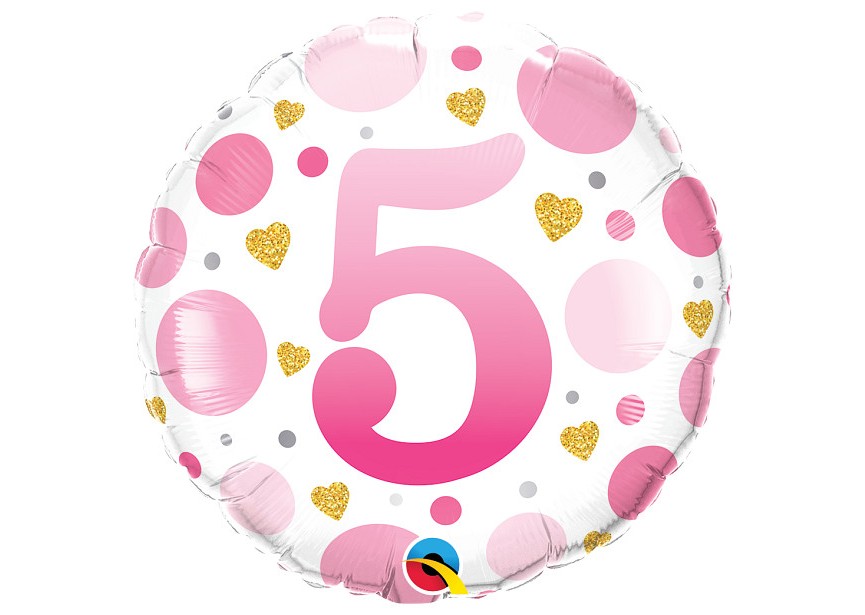 Sempertex-Folie-Balloons-Shape-Pink Dots Age 5