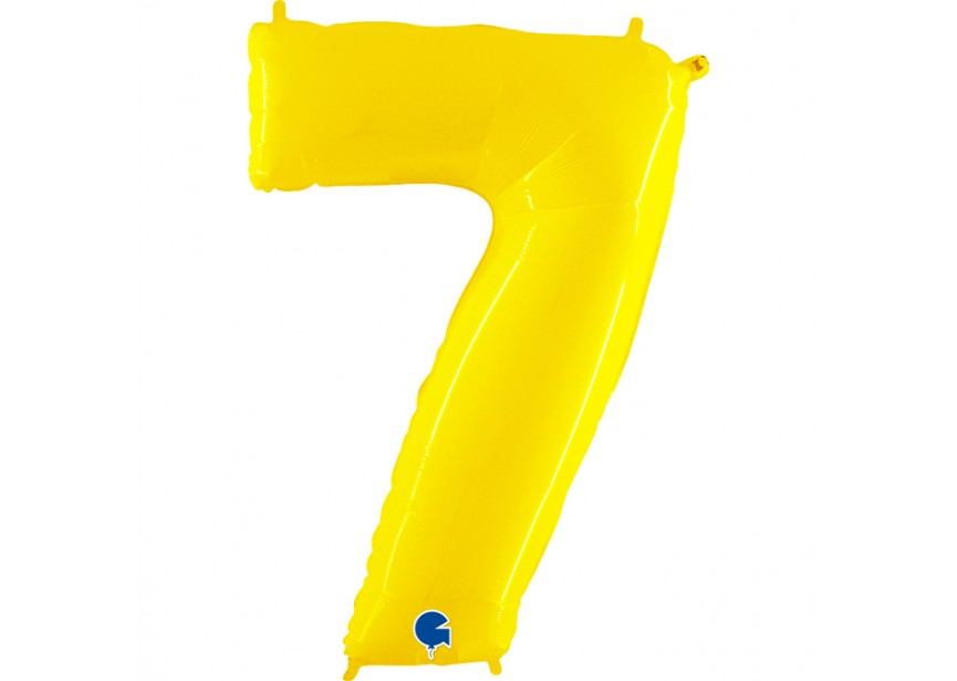 Sempertex-Folie-Betallic-Anagram-Flexmetal-Balloons-Shape-Yellow Shiny-Number 7