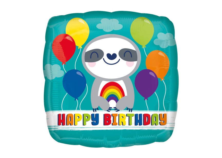 Sempertex-Folie-Betallic-Anagram-Flexmetal-Balloons-Shape-Happy Birthday-Sloth