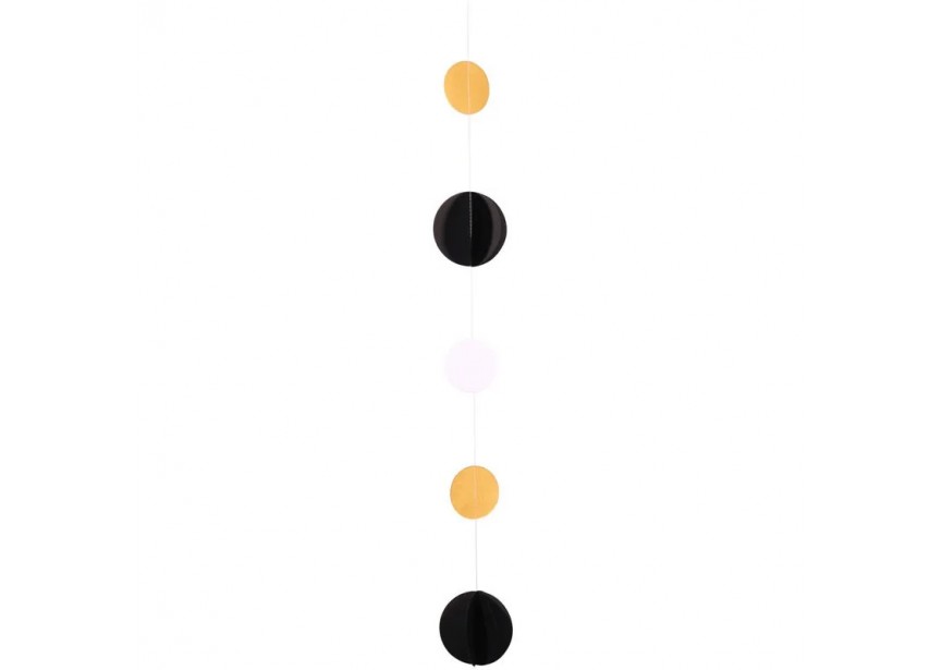 Balloon Tail - Black-Gold-Silver Dots