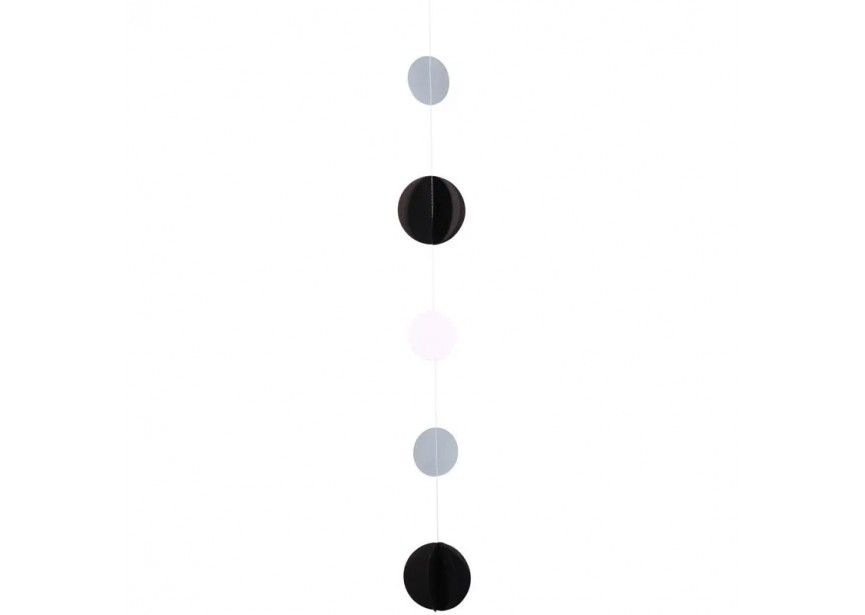 Balloon Tail - Black-White-Silver Dots