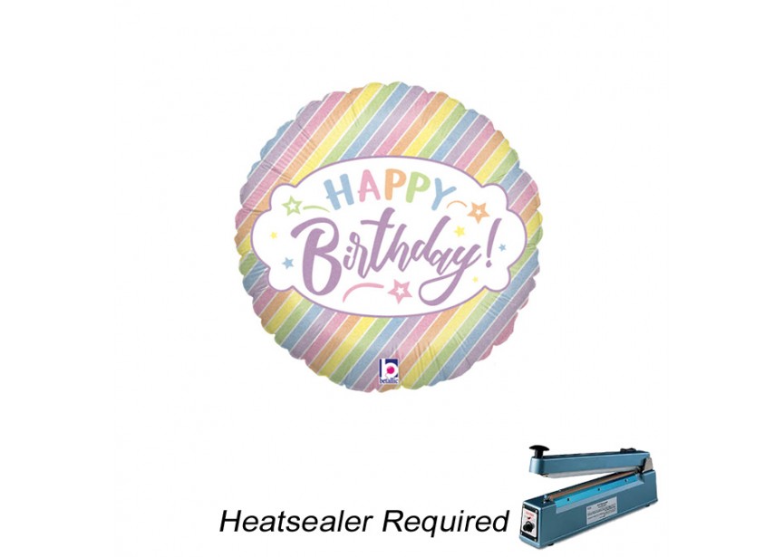 Sempertex-Folie-Betallic-Anagram-Flexmetal-Balloons-Shape-happy Birthday pastel 9inch
