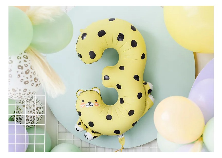 Sempertex-Folie-Betallic-Anagram-Flexmetal-Balloons-Shape-Number 3-Cheetah 2