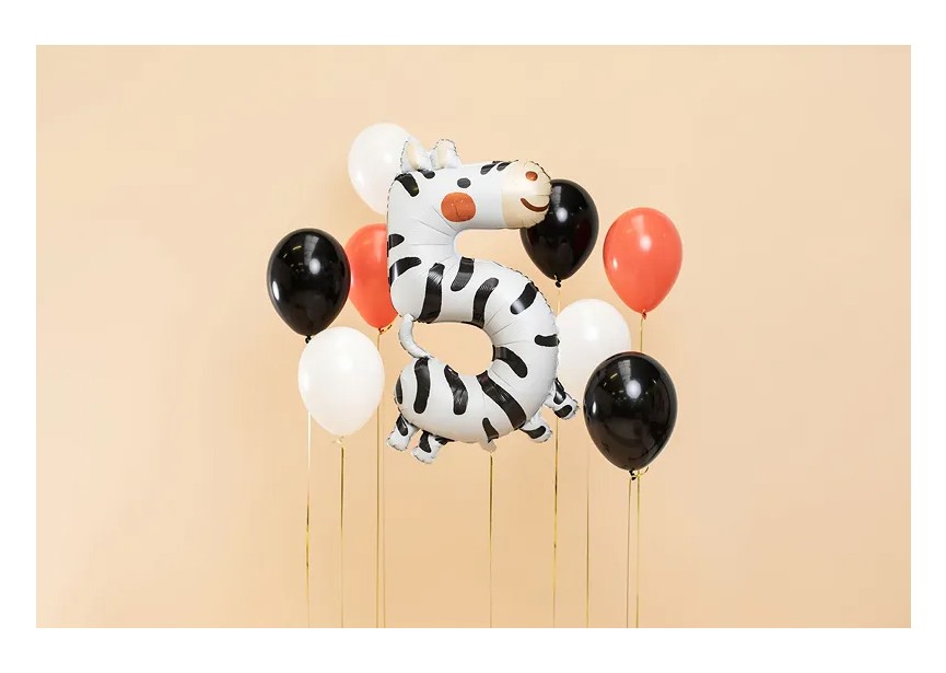 Sempertex-Folie-Betallic-Anagram-Flexmetal-Balloons-Shape-Number 5-Zebra 1