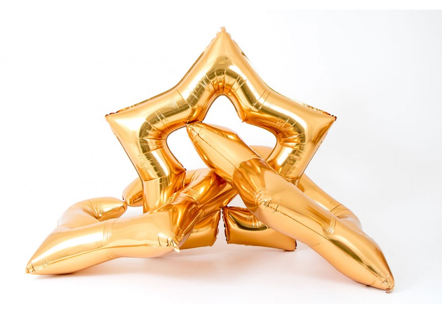 Sempertex-Folie-Betallic-Anagram-Flexmetal-Balloons-Shape-Linky Star-Gold1