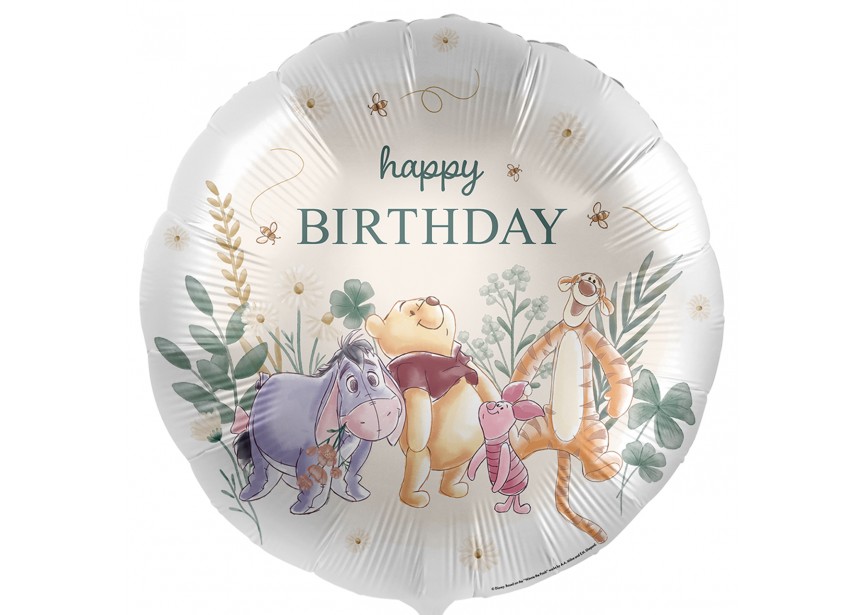 Sempertex-Folie-Betallic-Anagram-Flexmetal-Balloons-Shape-Happy Birthday-Winnie the Pooh