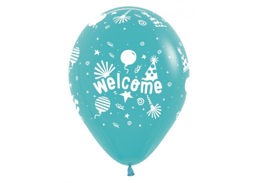 SempertexEurope-Welcome-CaribbeanBlue-038-12inch-R12WELCOME-LatexBalloon