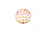 Sempertex-Folie-Betallic-Anagram-Flexmetal-Balloons-Shape-Inflated-Happy birthday Pink Gold Dots