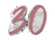 Sempertex-Folie-Betallic-Anagram-Flexmetal-Balloons-Shape-Marble-Number 30 - Rose Gold