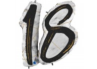 Sempertex-Folie-Betallic-Anagram-Flexmetal-Balloons-Shape-Marble-Number 18 - Black