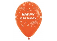 SempertexEurope-HappyBirthday-GameOn-Orange-061-12inch-R12HBGAME-LatexBalloon