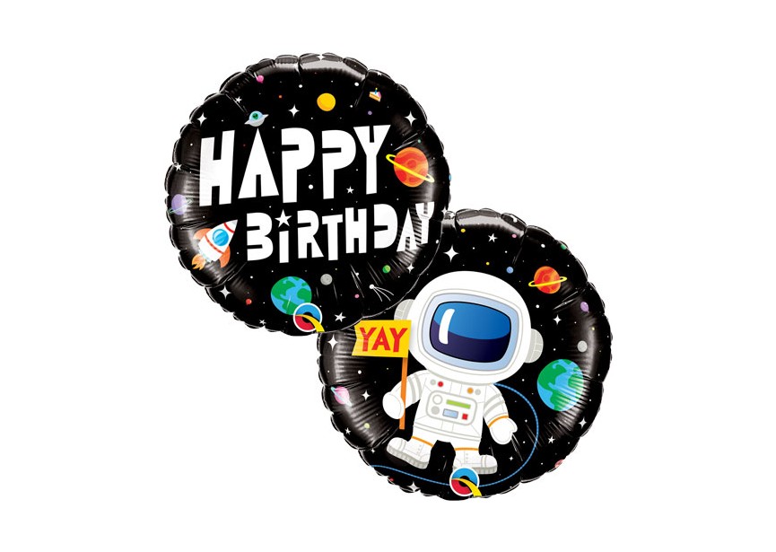 Sempertex-Folie-Betallic-Anagram-Flexmetal-Balloons-Shape-Happy Birthday Space astronaut