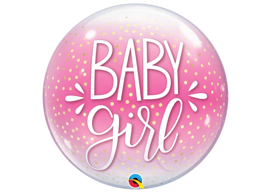 Sempertex-Folie-Betallic-Anagram-Flexmetal-Balloons-Shape-Bubbles-Baby Girl Confetti Dots