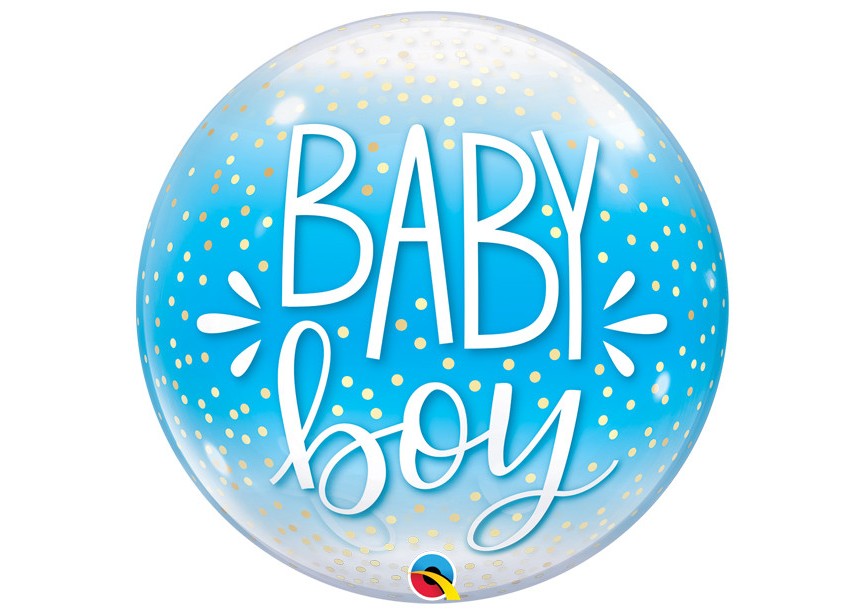 Sempertex-Folie-Betallic-Anagram-Flexmetal-Balloons-Shape-Bubbles-Baby Boy Confetti Dots