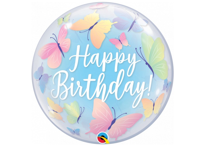 Sempertex-Folie-Betallic-Anagram-Flexmetal-Balloons-Shape-Bubbles-Happy Birthday Butterfly