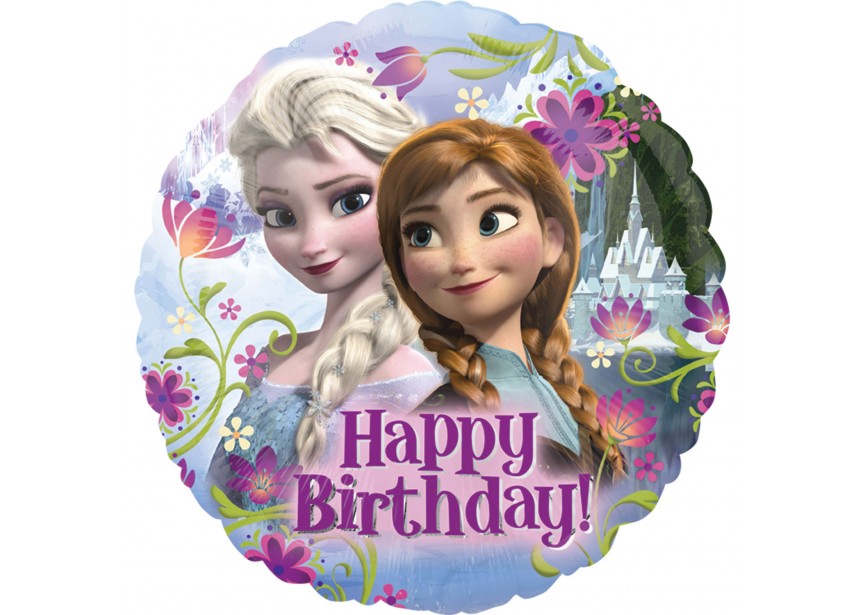 Sempertex-Folie-Betallic-Anagram-Flexmetal-Balloons-Shape-Licensed-Frozen Happy Birthday