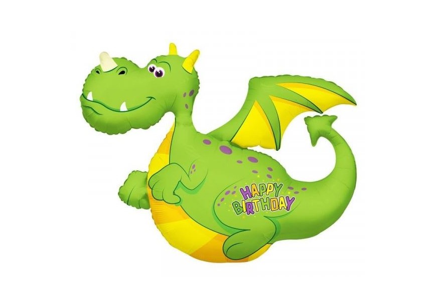 Sempertex-Folie-Betallic-Anagram-Flexmetal-Balloons-Shape-Birthday Dragon