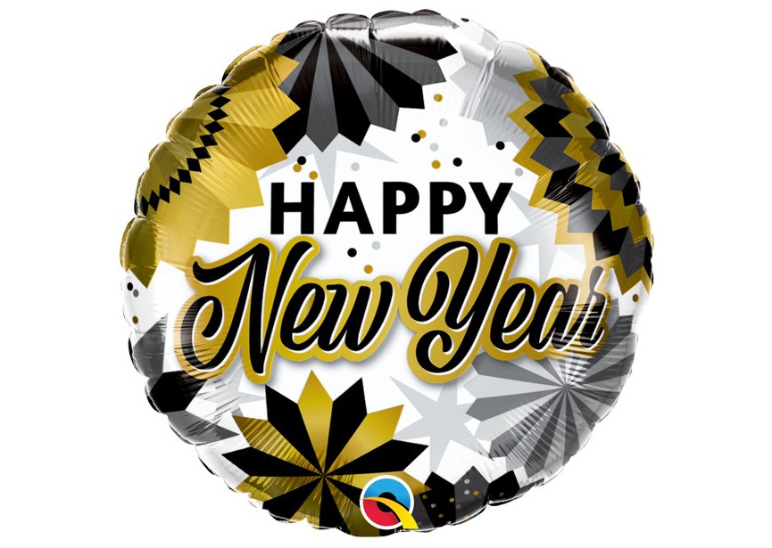 Sempertex-Folie-Betallic-Anagram-Flexmetal-Balloons-Shape-Flexmetal-Shape-New Year black gold fans