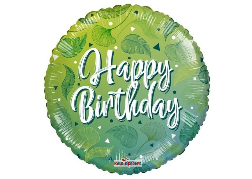 Sempertex-Folie-Betallic-Anagram-Flexmetal-Balloons-Shape-happy Birthday green motifs