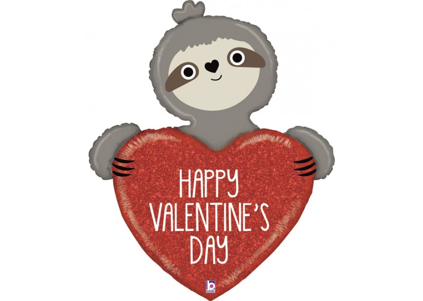 Sempertex-Folie-Betallic-Anagram-Flexmetal-Balloons-Shape-happy valentines day Sloth
