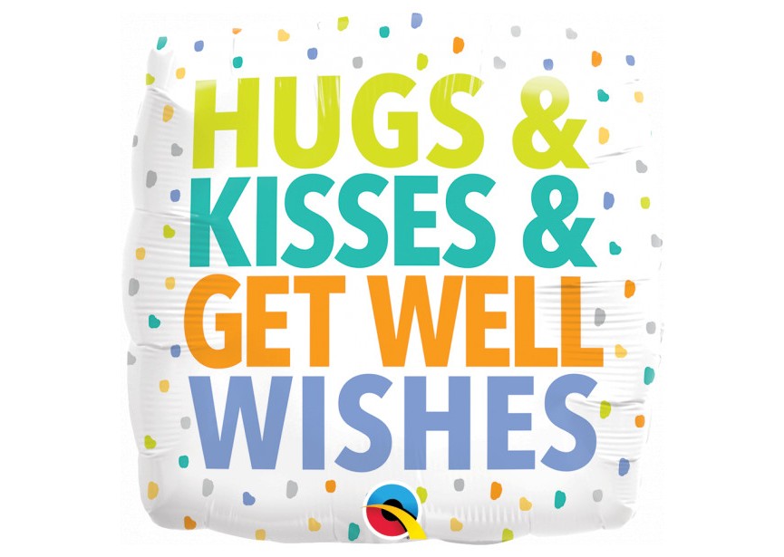 Sempertex-Folie-Betallic-Anagram-Flexmetal-Balloons-Feel Better Soon- Hugs Kisses Get Well Wishes