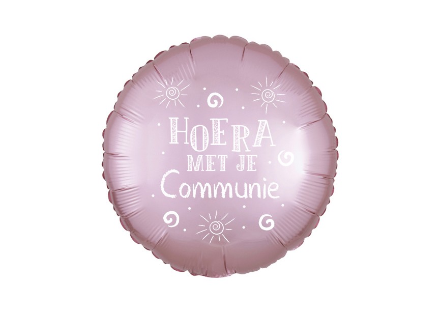 Hoera Communie Satin Luxe Pink 39907