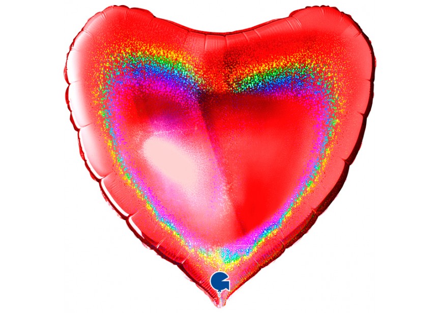 Sempertex-Folie-Betallic-Anagram-Flexmetal-Balloons-Shape-Heart-Glittery Red