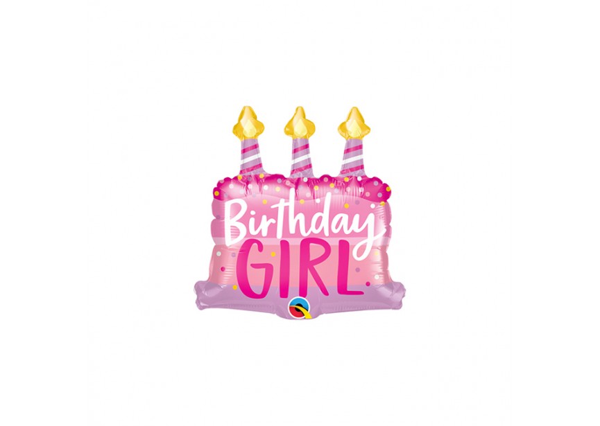 Sempertex-Folie-Betallic-Anagram-Flexmetal-Balloons-Shape-Birthday Girl-Cake-Mini 1