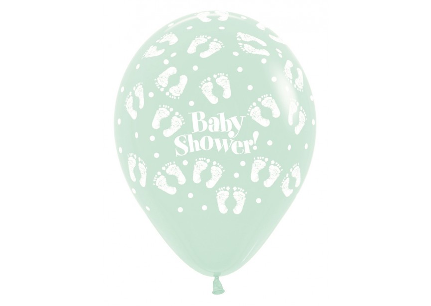 SempertexEurope-BabyShower-Footprints-PastelGreen-630-12inch-R12SHOWER600-LatexBalloon